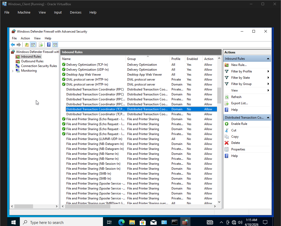 Firewall fix and successful ping